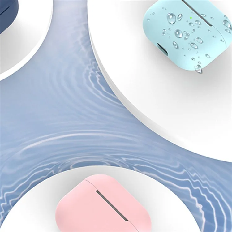 For Apple AirPods 3 Portable Protective Case Earbuds Soft Silicone Protector with Ear Caps - Midnight Green