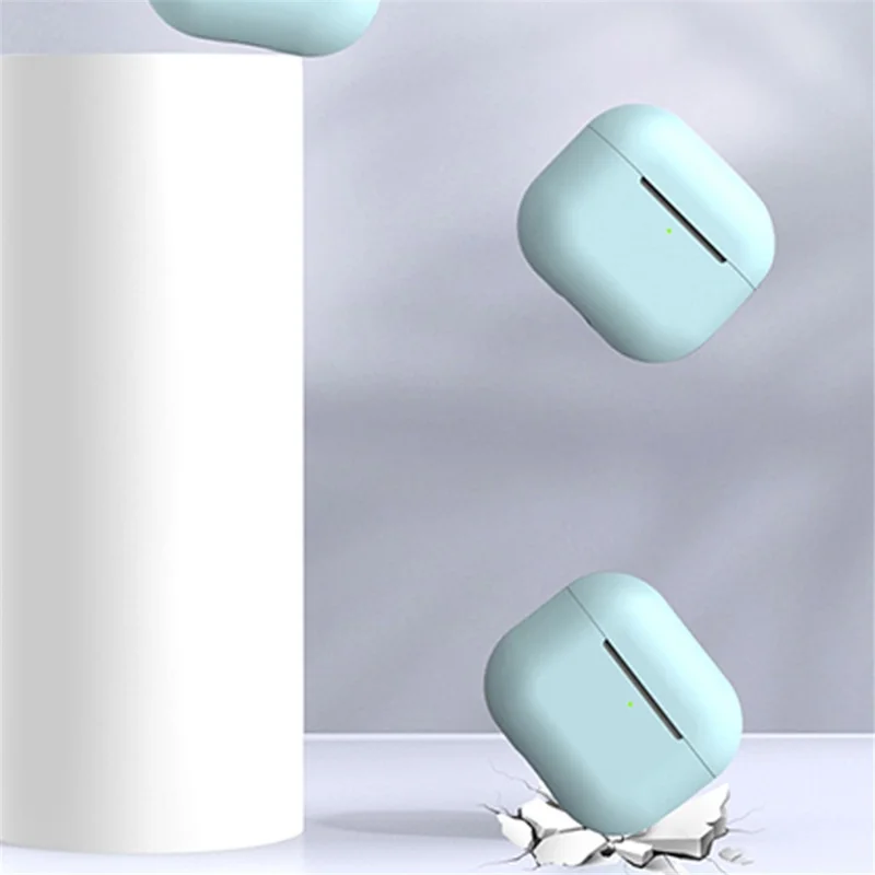 For Apple AirPods 3 Portable Protective Case Earbuds Soft Silicone Protector with Ear Caps - White