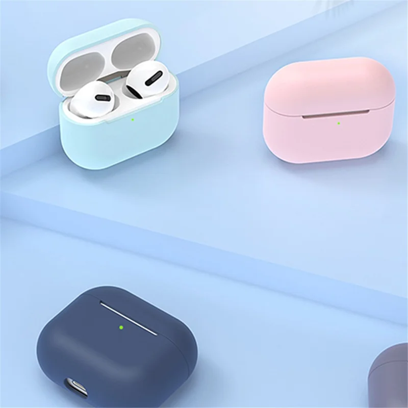 For Apple AirPods 3 Portable Protective Case Earbuds Soft Silicone Protector with Ear Caps - White
