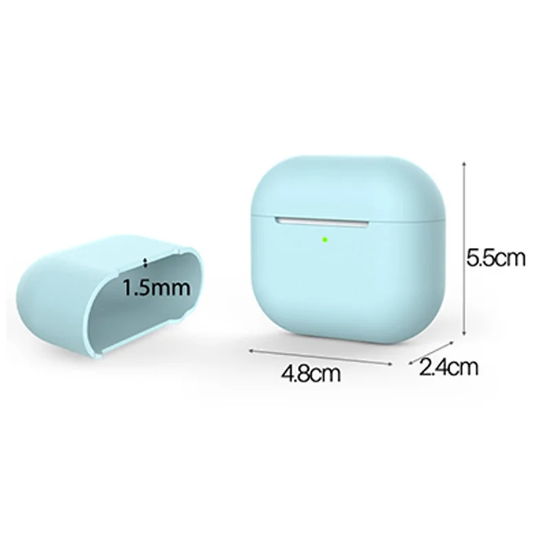 For Apple AirPods 3 Portable Protective Case Earbuds Soft Silicone Protector with Ear Caps - White