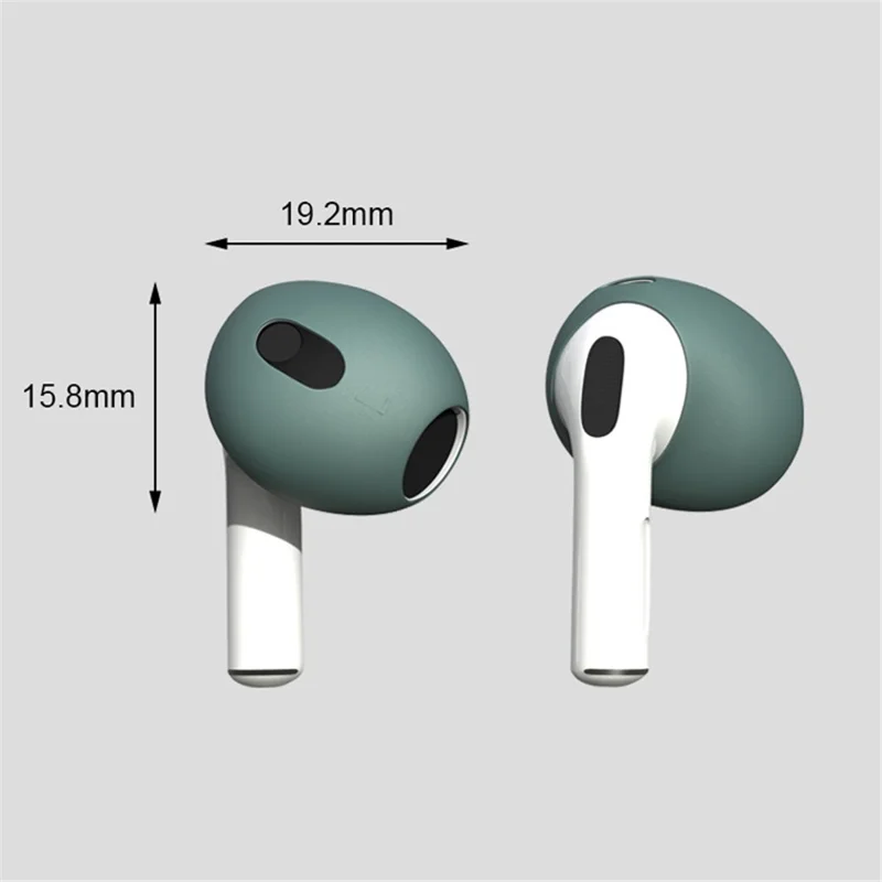 For Apple AirPods 3 Portable Protective Case Earbuds Soft Silicone Protector with Ear Caps - Black