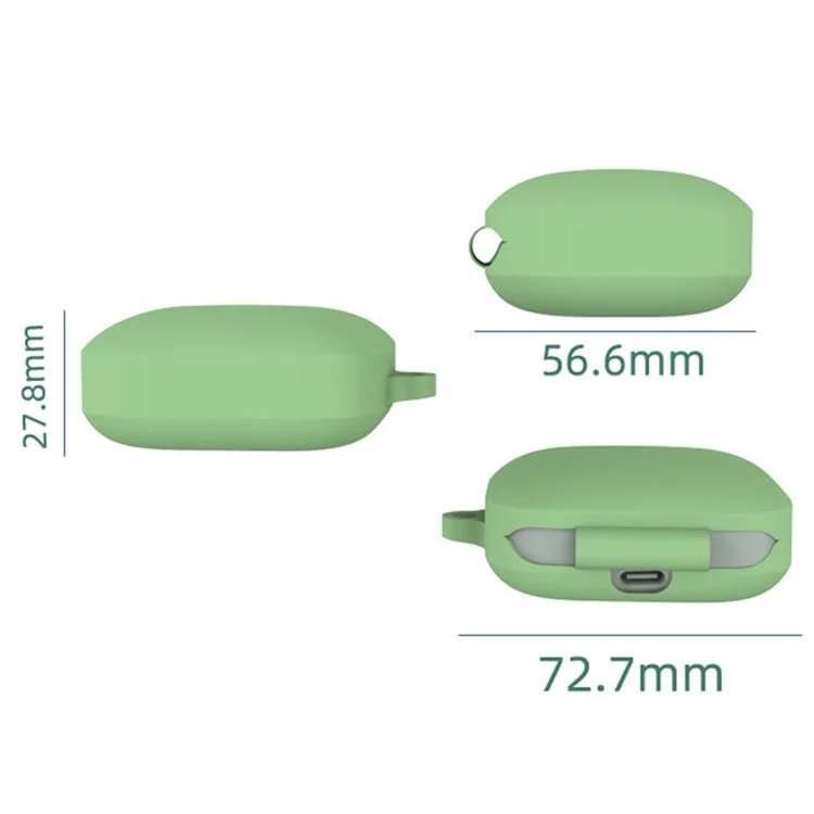 For OnePlus Buds Pro Case Rubberized Silicone Bluetooth-compatible Earbuds Cover - Light Green