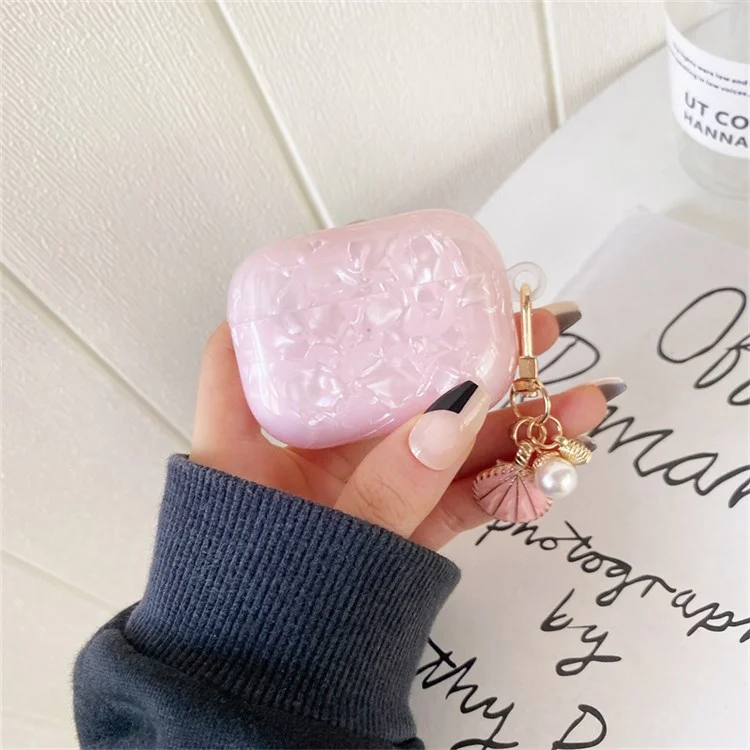 For Apple AirPods Pro Stylish Bluetooth-compatible Earphone TPU Protective Cover Charging Case Sleeve with Shell Pendant