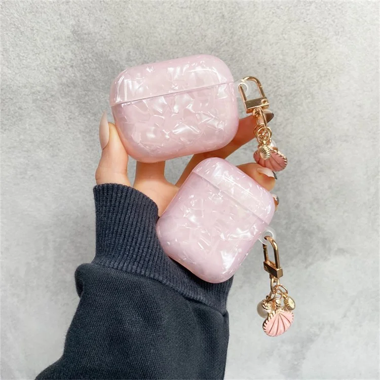 For Apple AirPods Pro Stylish Bluetooth-compatible Earphone TPU Protective Cover Charging Case Sleeve with Shell Pendant