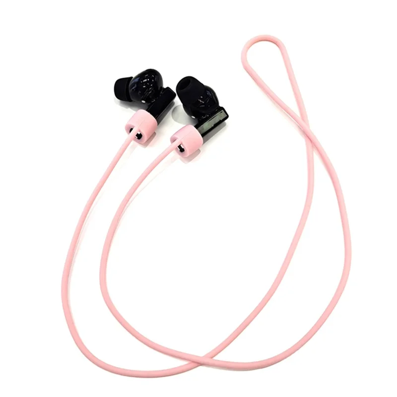 3Pcs/Set For Huawei Freebuds Pro Case Set Earbuds Soft Silicone Protective Kit with Neck Strap/Carabiner - Light Purple