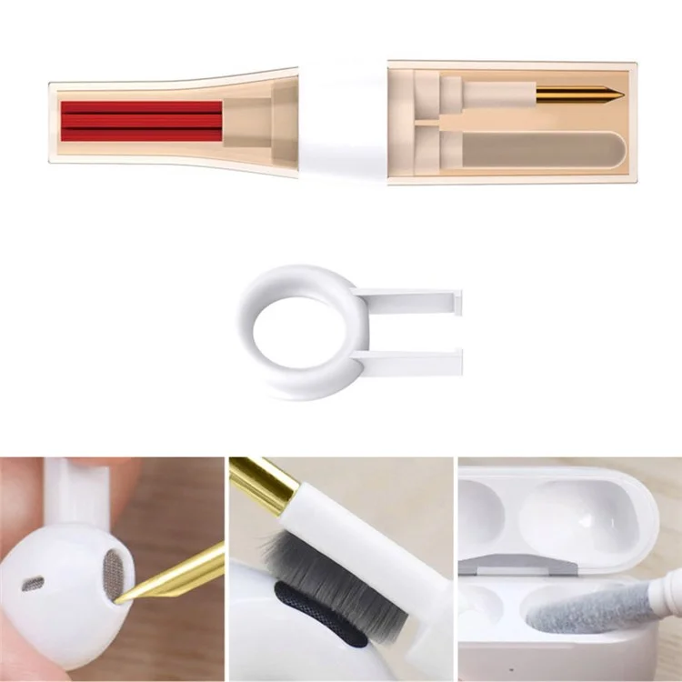 Q10 Bluetooth Earbuds Cleaning Pen para AirPods Pro, Laptop, Telefone Móvel, Escova de Limpeza 3 em 1 Multi-Função, Ferramentas de Limpeza Eletrônica com Removedor de Teclas