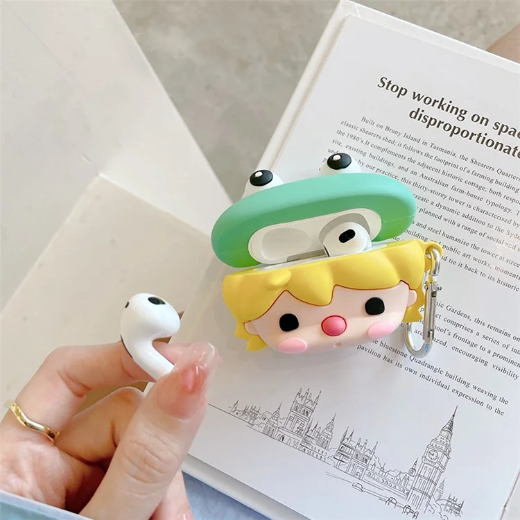 Per Apple Airpods 3 Cute Frog Design Auricolare Custodia In Silicone Cassa Di Ricarica Copertura Protettiva Con Gancio