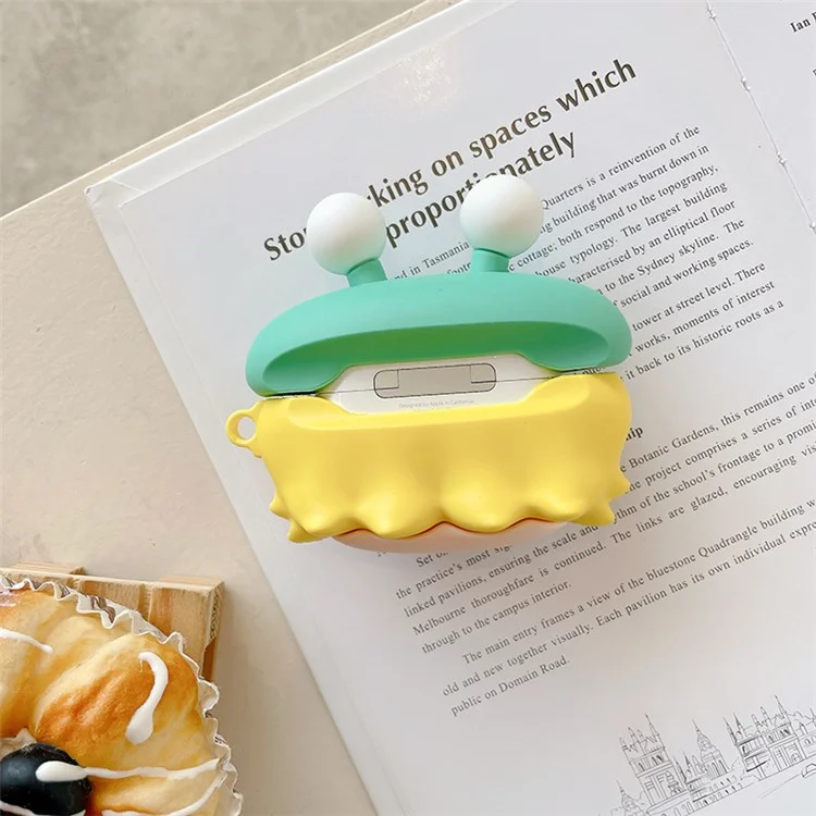 Para Apple AirPods Pro Cute Frog Design Ear Fone de Ouvido Anti-arranhão Capa de Protetor de Silicone de Silicone Caixa de Carregamento Com Gancho