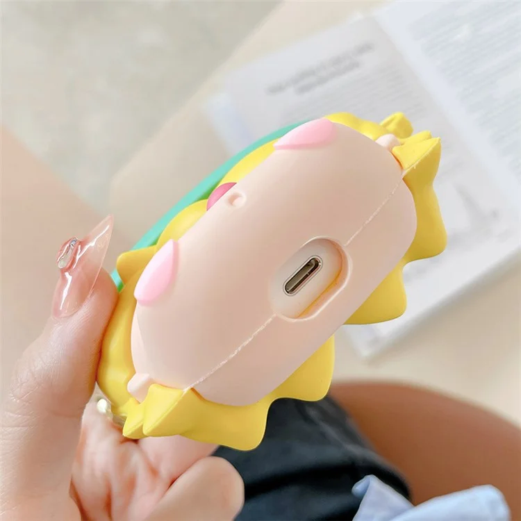 Para Apple AirPods Pro Cute Frog Design Ear Fone de Ouvido Anti-arranhão Capa de Protetor de Silicone de Silicone Caixa de Carregamento Com Gancho
