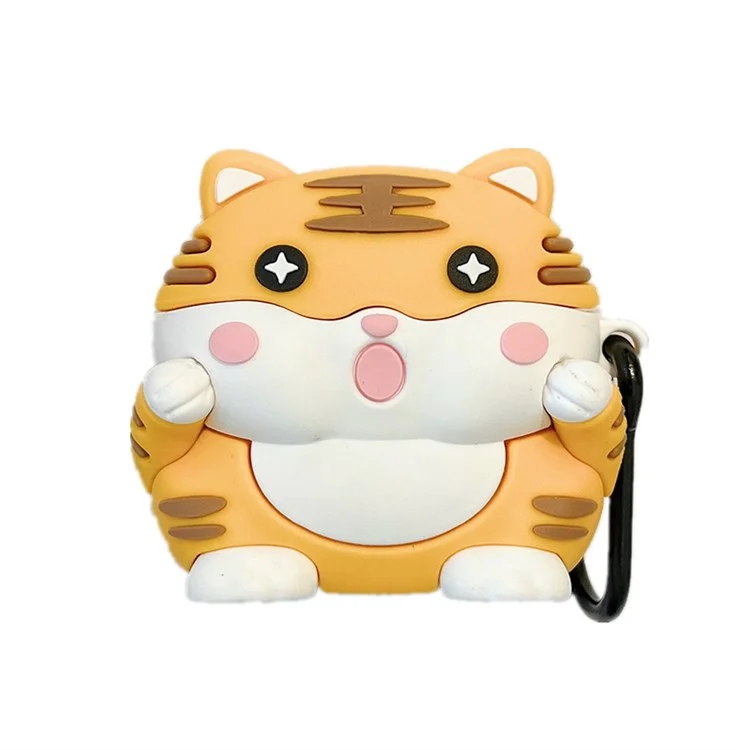 For Apple AirPods Pro Bluetooth-compatible Earbuds Case Cartoon Tiger Soft Silicone Protective Cover