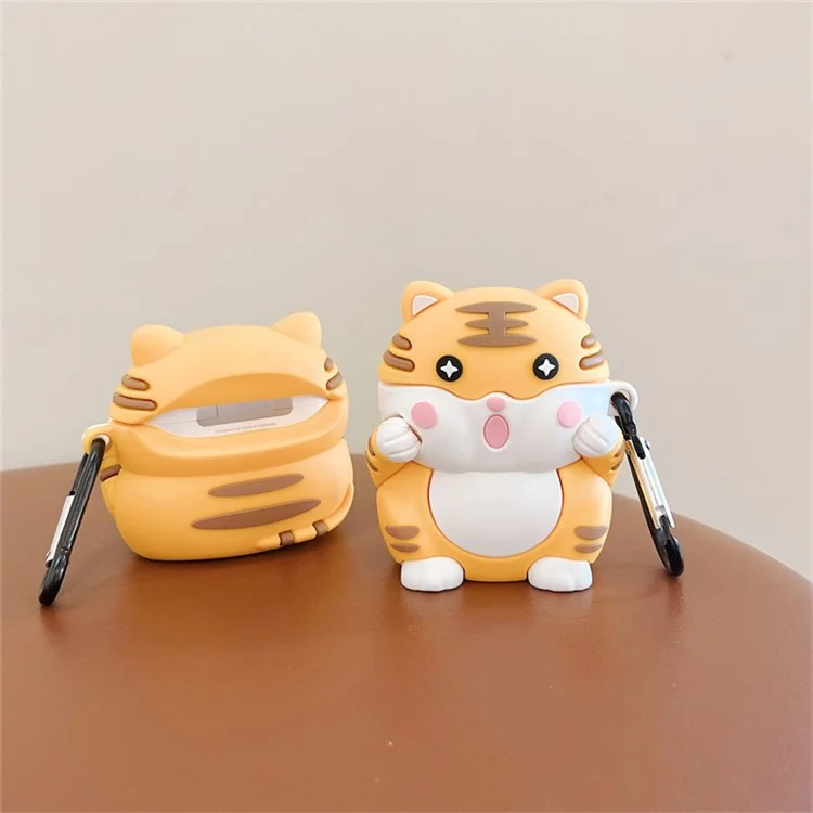 For Apple AirPods Pro Bluetooth-compatible Earbuds Case Cartoon Tiger Soft Silicone Protective Cover