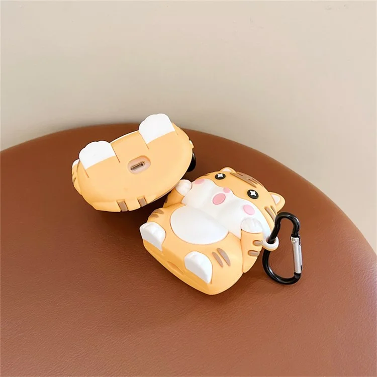 For Apple AirPods Pro Bluetooth-compatible Earbuds Case Cartoon Tiger Soft Silicone Protective Cover