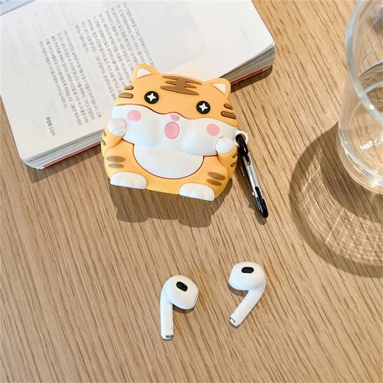 For Apple AirPods Pro Bluetooth-compatible Earbuds Case Cartoon Tiger Soft Silicone Protective Cover