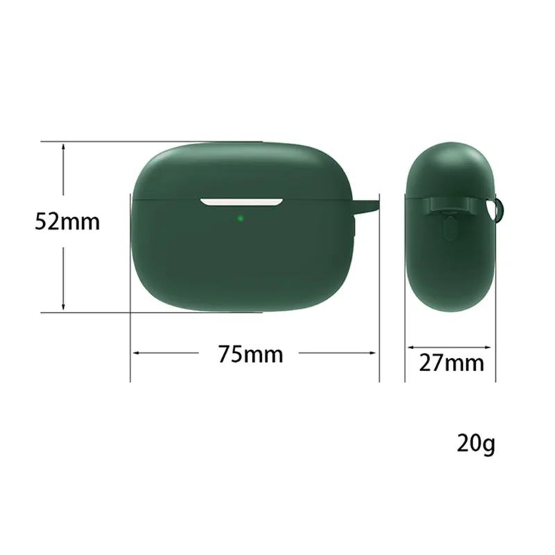 For Honor Earbuds 3 Pro Wireless Earphone Silicone Protective Case Cover with Anti-lost Buckle - Light Green