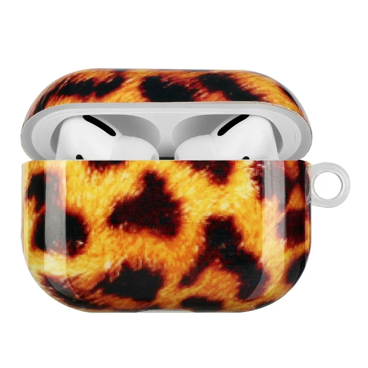 Für Apple Airpods Pro Musterdruck IMD TPU Earphone Case Anti-drogen-ladungsbox-schalenschutz Mit Lanyard - Gelber Leopard