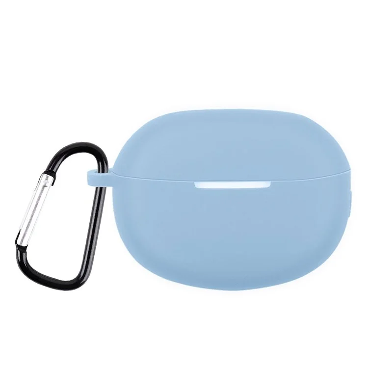 For Realme Buds Air 3 Soft Silicone Shockproof Anti-fall Bluetooth-compatible Earphone Protective Case Shell with Buckle - Sky Blue