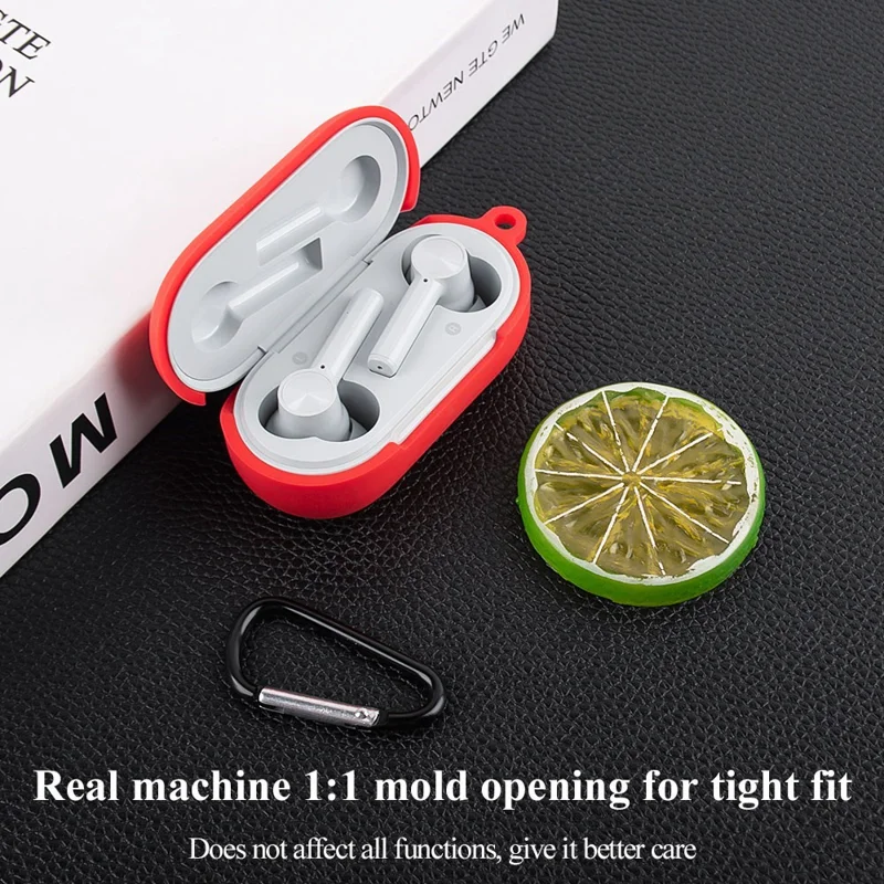 For OnePlus Buds Z Soft Silicone Anti-fingerprint Anti-drop Bluetooth-compatible Earphone Protective Case Cover with Buckle - Light Green