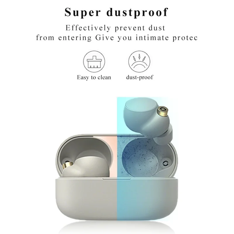 For Sony WF-1000XM4 Bluetooth-compatible Earphone Metal Dust-proof Guard Sticker Charging Case Cover - Black