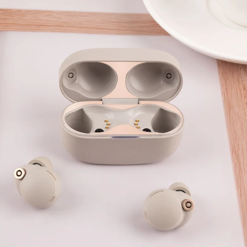 For Sony WF-1000XM4 Bluetooth-compatible Earphone Metal Dust-proof Guard Sticker Charging Case Cover - Black