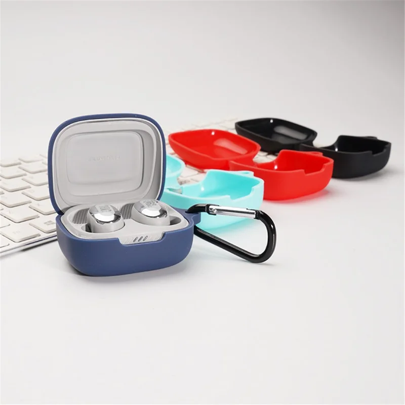 Silikonhülle für JBL Live Free 2 Bluetooth-kompatible Ohrhörer, kratzfeste Schutzhülle mit Schnalle – Gelb