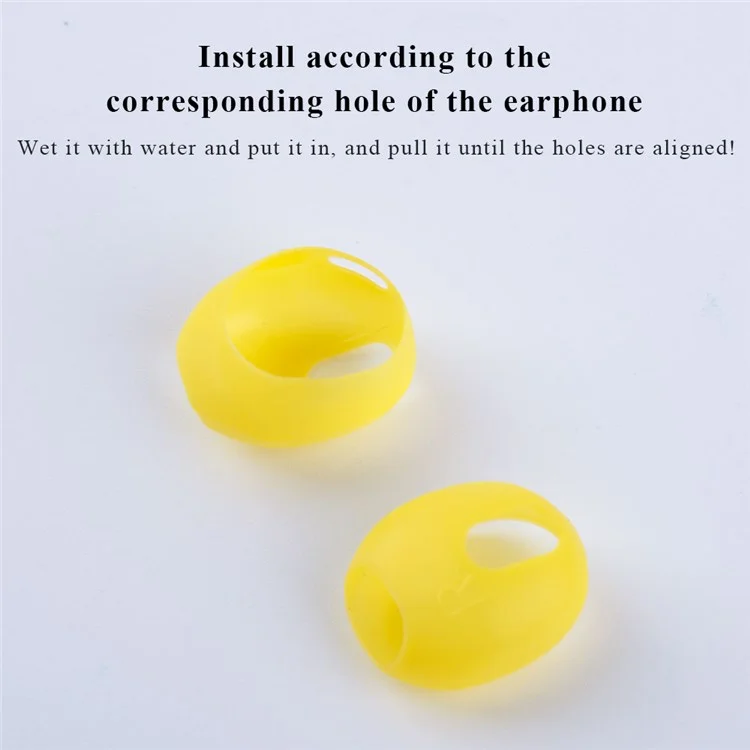 1 Pair Silicone Earphone Ear Caps for Apple AirPods 3, Bluetooth Earbuds Ear Tips Protective Covers - Yellow