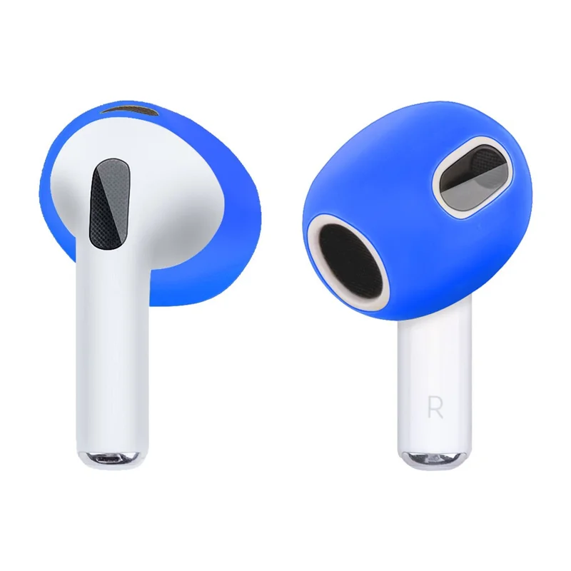 1 Pair Silicone Earphone Ear Caps for Apple AirPods 3, Bluetooth-compatible Earbuds Ear Tips Protective Covers - Bright Blue