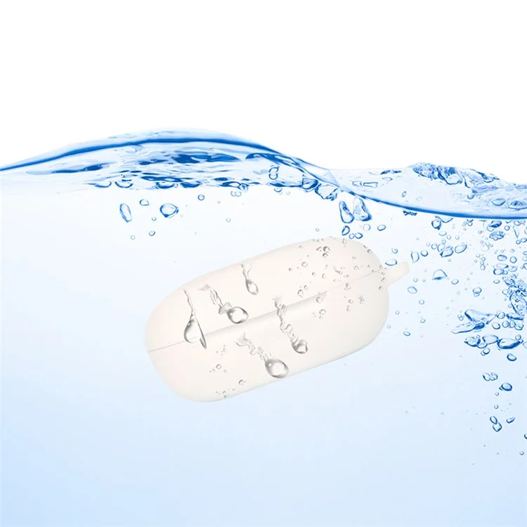 For JBL FREE II Bluetooth-compatible Wireless Earphone Silicone Case Drop-proof Charging Box Cover Protector with Anti-loss Hook - White
