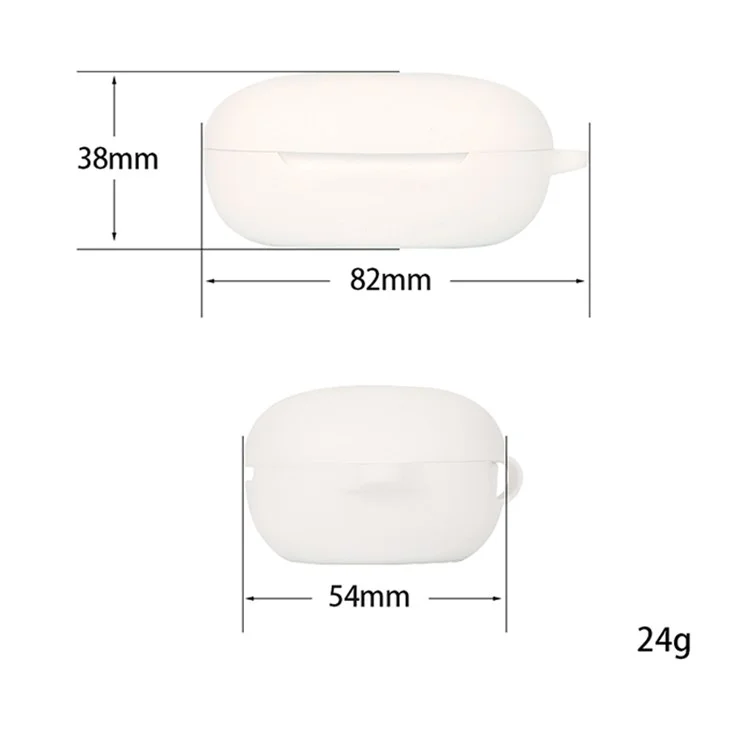For JBL FREE II Bluetooth-compatible Wireless Earphone Silicone Case Drop-proof Charging Box Cover Protector with Anti-loss Hook - White