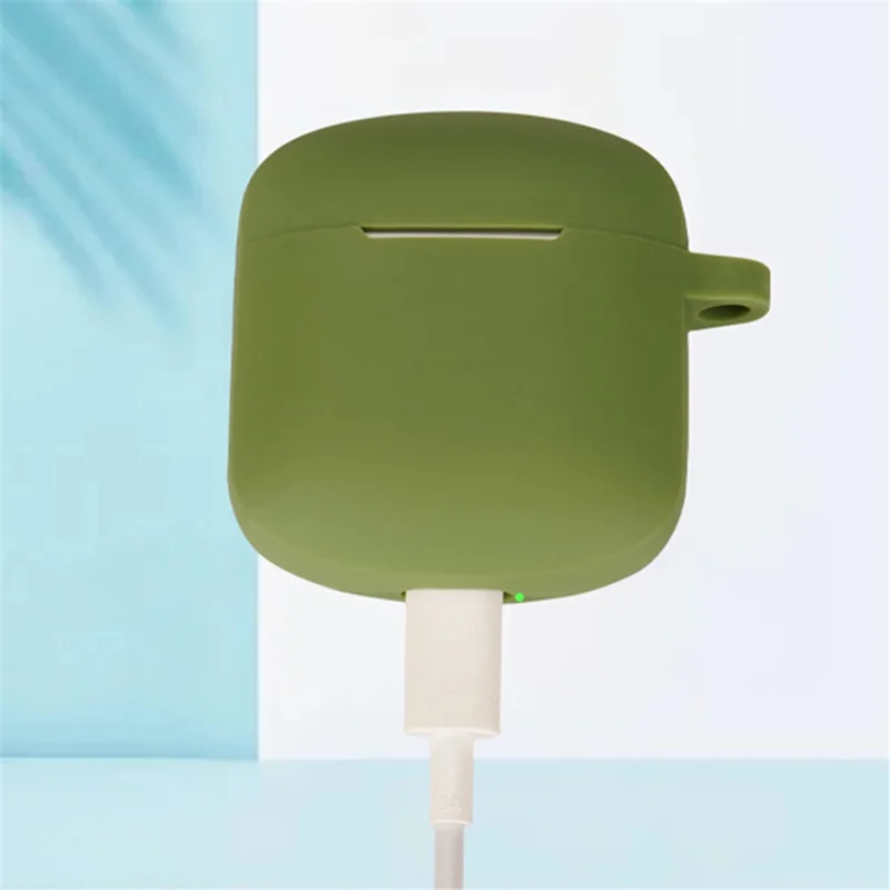 For Edifier LolliPods Mini TWS Bluetooth-compatible Earphone Silicone Cover Drop-proof Case with Anti-lost Buckle - White