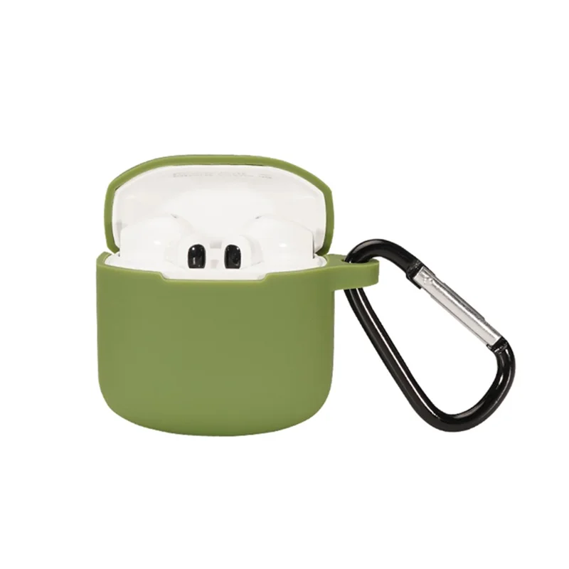 For Edifier LolliPods Mini TWS Bluetooth-compatible Earphone Silicone Cover Drop-proof Case with Anti-lost Buckle - Green