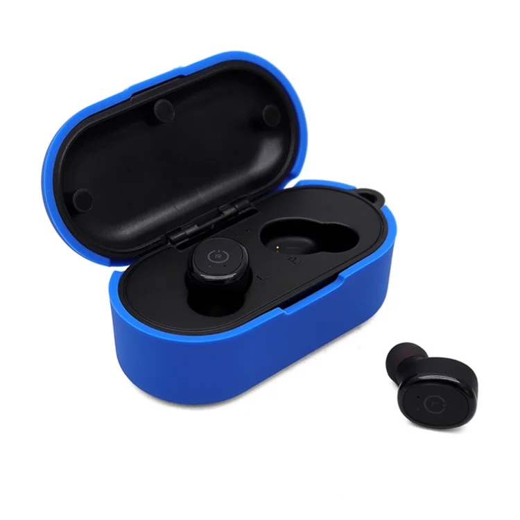 Écouteur Des Écouteurs Pour Tozo T10, Bluetooth Earbuds Silicone Cover Box Box Shell Protecteur Avec Une Boucle Anti-perte - Bleu