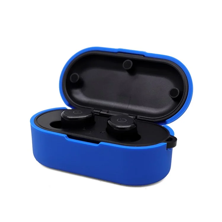 Écouteur Des Écouteurs Pour Tozo T10, Bluetooth Earbuds Silicone Cover Box Box Shell Protecteur Avec Une Boucle Anti-perte - Bleu