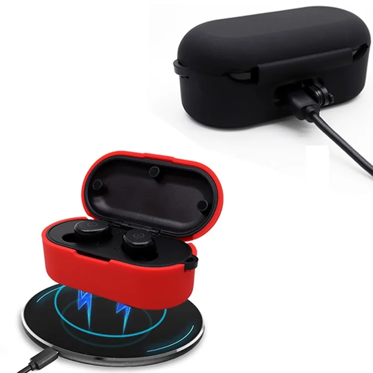 Écouteur Des Écouteurs Pour Tozo T10, Bluetooth Earbuds Silicone Cover Box Box Shell Protecteur Avec Une Boucle Anti-perte - Bleu