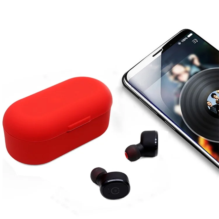 Écouteur Des Écouteurs Pour Tozo T10, Bluetooth Earbuds Silicone Cover Box Box Shell Protecteur Avec Une Boucle Anti-perte - Bleu