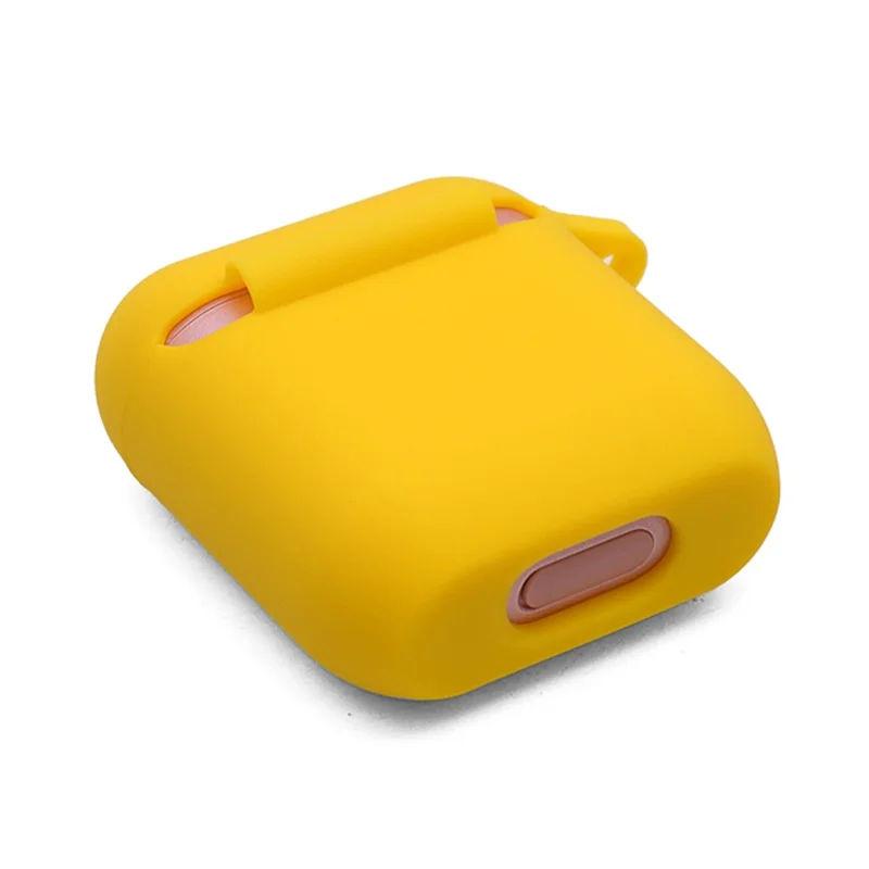 Bluetooth-compatible Earphone Protective Case for TOZO T6, Soft Silicone Charging Box Anti-drop Cover Shell with Anti-loss Buckle - Yellow