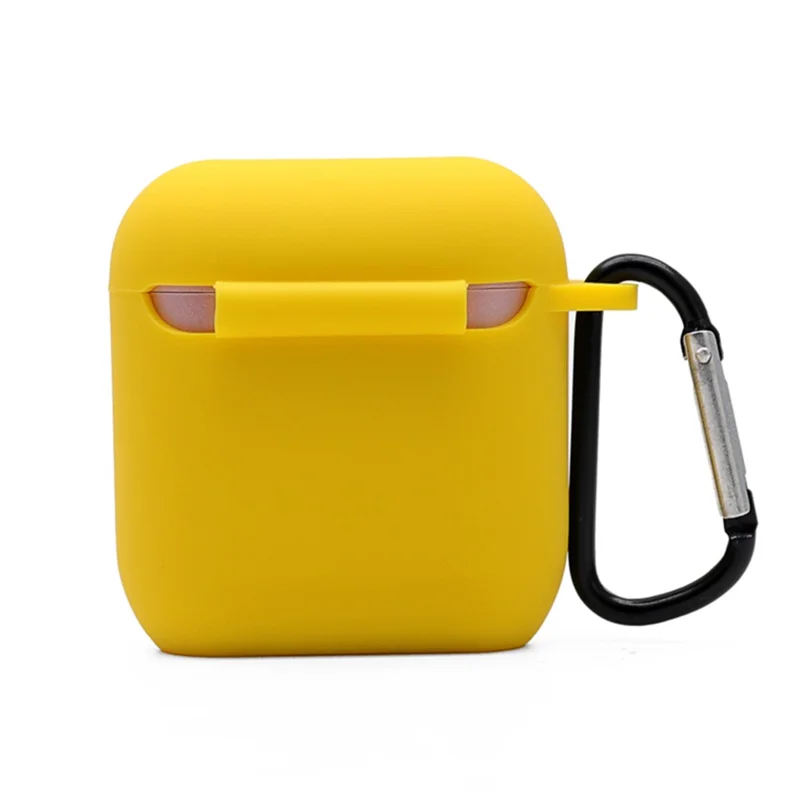 Bluetooth-compatible Earphone Protective Case for TOZO T6, Soft Silicone Charging Box Anti-drop Cover Shell with Anti-loss Buckle - Yellow