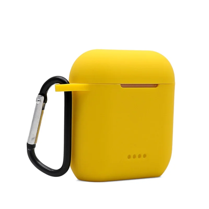 Bluetooth-compatible Earphone Protective Case for TOZO T6, Soft Silicone Charging Box Anti-drop Cover Shell with Anti-loss Buckle - Yellow