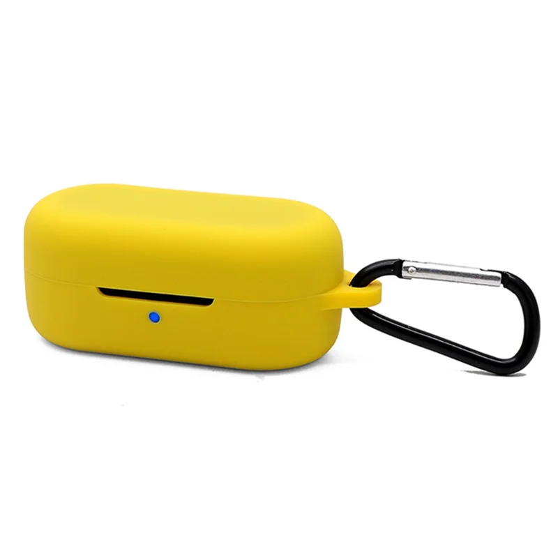 For TOZO T12 Bluetooth-compatible Earphone Silicone Case Anti-scratch Charging Box Protective Cover with Anti-loss Buckle - Yellow