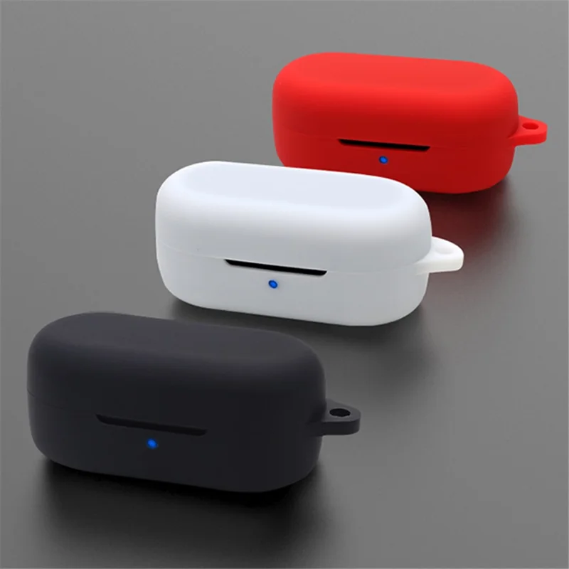 For TOZO T12 Bluetooth-compatible Earphone Silicone Case Anti-scratch Charging Box Protective Cover with Anti-loss Buckle - Yellow