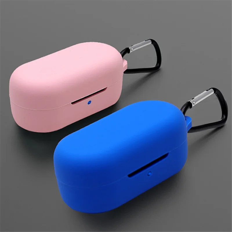 For TOZO T12 Bluetooth-compatible Earphone Silicone Case Anti-scratch Charging Box Protective Cover with Anti-loss Buckle - White