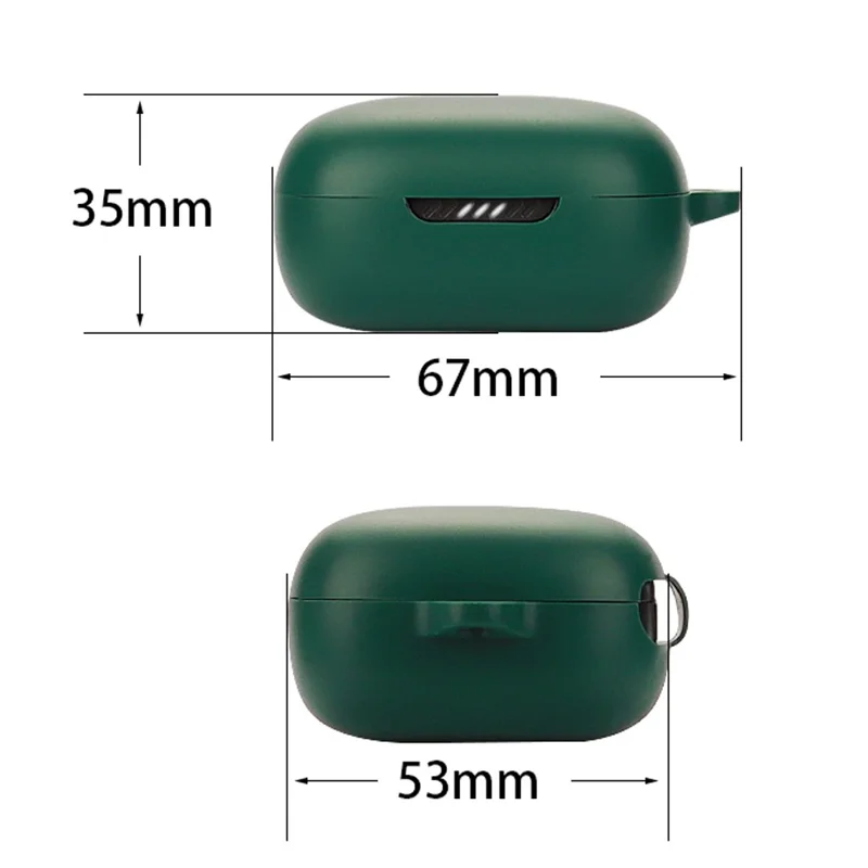 For JBL Live Free 2 TWS Earphone Soft Silicone Drop-proof Anti-scratch Earbuds Case Protective Cover with Buckle - Black