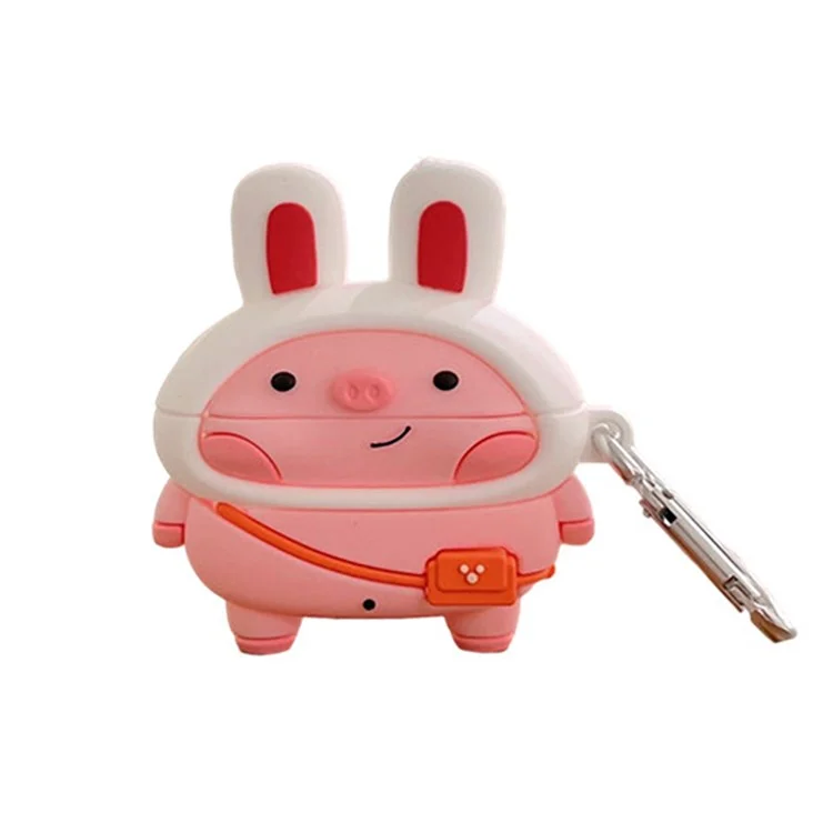 Case de Auriculares de Silicona Para Apple AirPods 3 Cute Piggy Diseño de Protección de Protección de la Caja de Carga Con Gancho