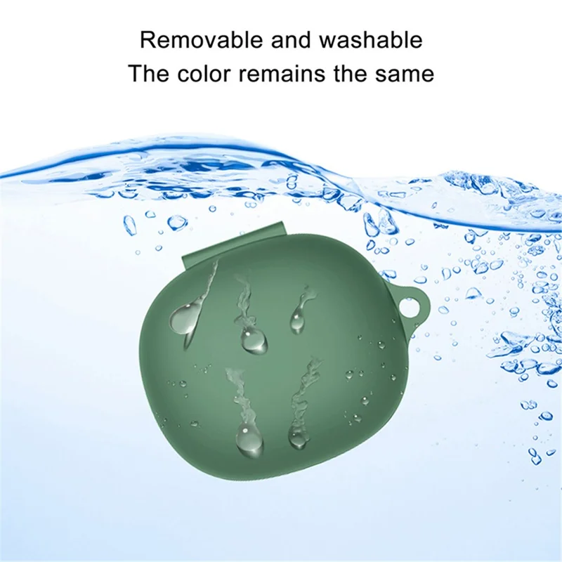 For Soundcore Life P3 Bluetooth-compatible Earphone Protective Silicone Case Anti-scratch Charging Box Protector with Hanging Buckle - Black