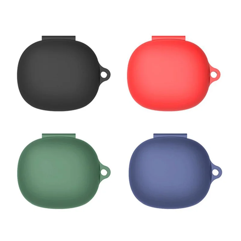 For Soundcore Life P3 Bluetooth-compatible Earphone Protective Silicone Case Anti-scratch Charging Box Protector with Hanging Buckle - Black