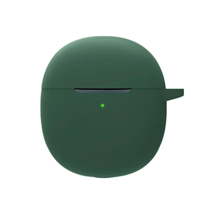 For vivo TWS Air Earphone Silicone Case Earbuds Charging Box Protective Cover with Hanging Buckle - Blackish Green