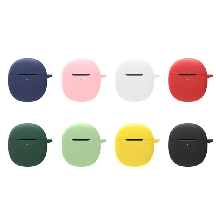 For vivo TWS Air Earphone Silicone Case Earbuds Charging Box Protective Cover with Hanging Buckle - Blackish Green