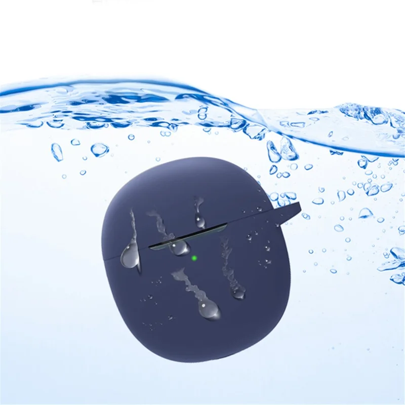 For vivo TWS Air Earphone Silicone Case Earbuds Charging Box Protective Cover with Hanging Buckle - Black