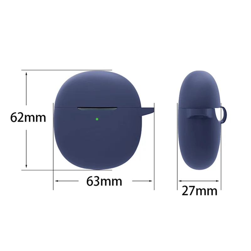For vivo TWS Air Earphone Silicone Case Earbuds Charging Box Protective Cover with Hanging Buckle - Black
