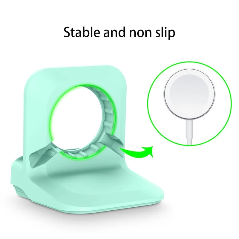 A040 For Apple Watch Silicone Charger Holder Desktop Smart Watch Charging Stand Base - Mint Green