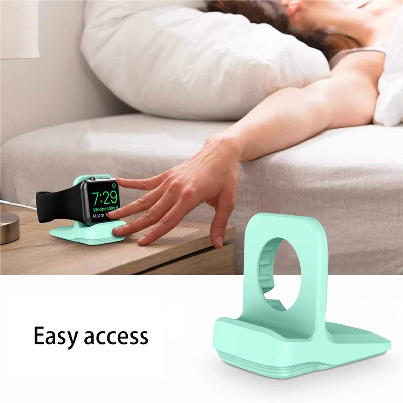 A040 For Apple Watch Silicone Charger Holder Desktop Smart Watch Charging Stand Base - Mint Green